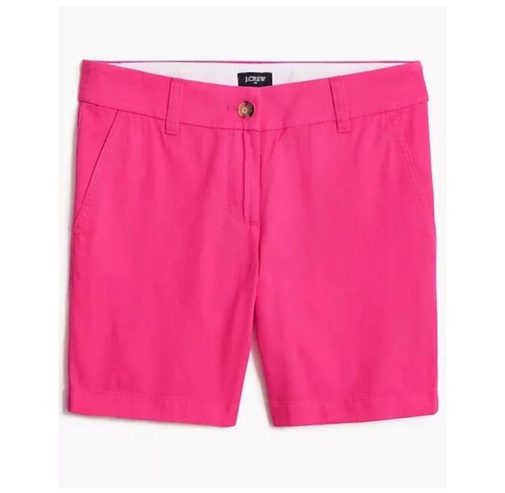 J Crew women’s pink chino shorts, 7” inseam, sweet briar, pockets, Size 8